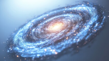 Poster - Cartoon rendering in 3D of a planetary galaxy in the universe