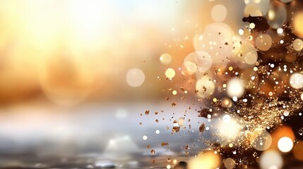 Poster - Golden bokeh and sparkling lights create a festive and magical backdrop.