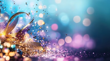 Aufkleber - Vivid abstract image of glitter and lights in a colorful bokeh background.