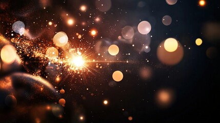 Poster - Abstract sparkling lights with bokeh effect, creating enchanting visual atmosphere.