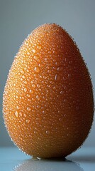 Sticker - A close-up of a textured orange egg covered in droplets.