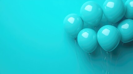 Poster - Celebratory balloon backdrop in turquoise Festive banner design