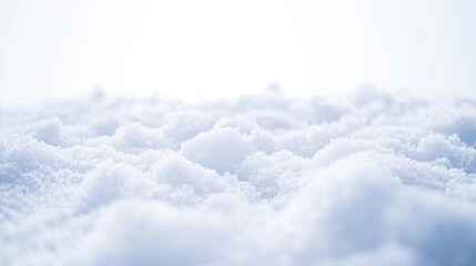 Wall Mural - A detailed close up view of snow against a plain white backdrop
