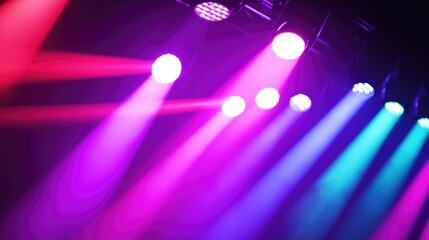 Poster - Close up view of vibrant stage lighting illuminating a performance area
