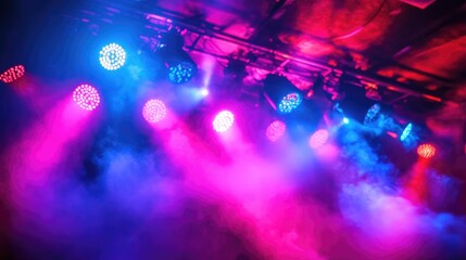 Poster - Close up view of vibrant stage lighting illuminating a performance area