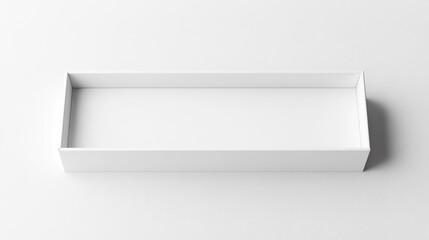Poster - Empty white rectangular box template set against a plain white backdrop