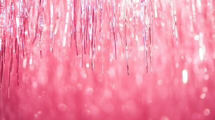 Poster - Glossy pink tinsel backdrop with a shimmering effect