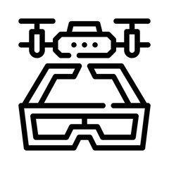 Canvas Print - FPV goggles line icon