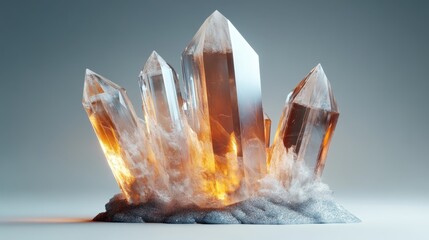 Poster - Stylish crystal formation featuring a glass morphism design