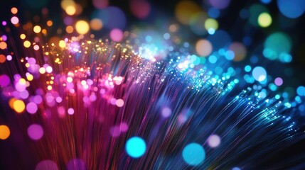 Poster - Fiber optic illumination source with vibrant colors and intricate patterns