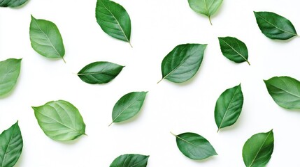 Poster - A green leaf pattern is featured on a white background creating an impression similar to a foot