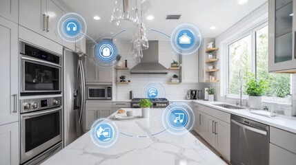 Poster - Modern Smart Kitchen with Connected Technology Features