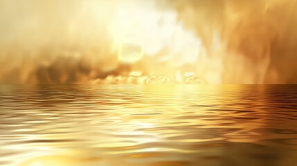 Poster - A golden backdrop with a smooth metallic finish showcasing reflective light and gentle gradients for a modern aesthetic