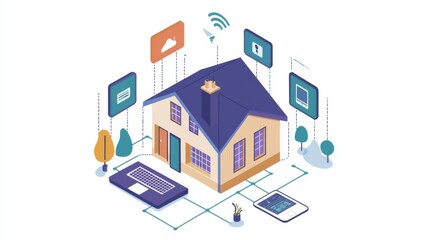 Poster - Smart Home Technology Concept with Devices and Connectivity