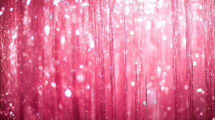 Poster - Glossy pink tinsel backdrop with a shimmering effect