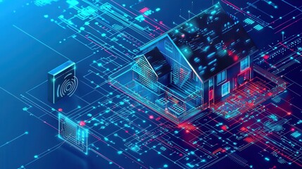 Poster - Smart Home Technology with Digital Network Concept
