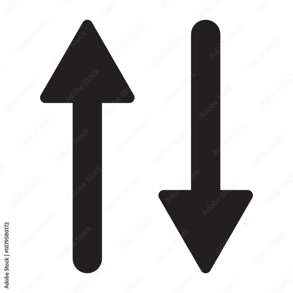 Up Down Arrow Icon North South Pointer Point Lift Elevator Button ...