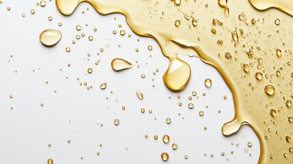 Poster - Golden droplet texture on a white background