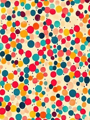 Canvas Print - A vibrant pattern of colorful circles on a light background, suitable for design use.