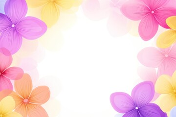 Canvas Print - A colorful floral border design with soft hues for creative projects.