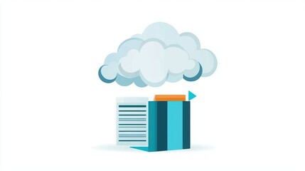 Poster - Digital Medical Record Management System with Cloud Storage and Chart Icons for Efficient Data Handling and Organized Patient Information
