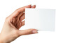 © Michael - Hand holding a blank card or a ticket on white transparent background