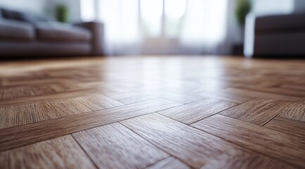 Poster - Closeup of a  wood floor in a modern home.