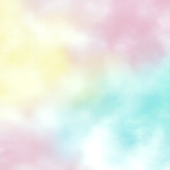 Wall Mural - Soft pastel gradient background in pink, yellow, blue, and green shades. Abstract blurred texture design. Vertical composition with copy space.