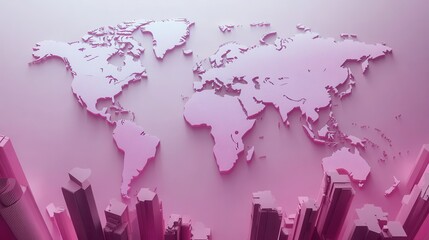 Poster - Global Stock Market Concept with World Map Background