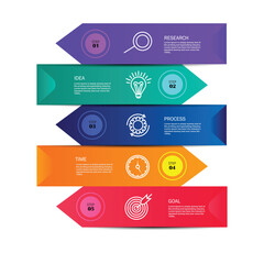 Fototapete - Infographic design with icons and 5 options or steps