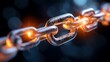 © maesarin - Closeup of a network of interlocking metal chains with a fiery glowing energy and intense texture symbolizing strength unity and connectivity