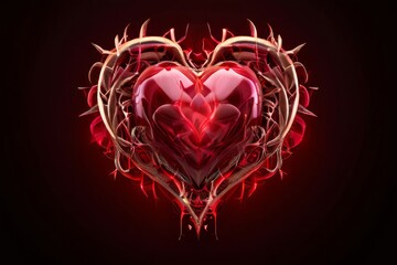 Poster - heart symbol representing love health and vitality cardiovascula