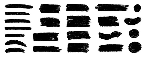 Aufkleber - Brush box paint background text banner. Brush paint stroke for text box square frame. Vector hand drawn frame background set for highlight design graphic element. Square banner stroke vector