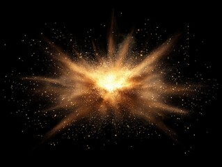 Poster - Golden Explosion on Black Background.