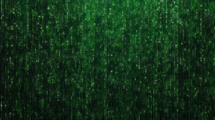 A digital representation of vibrant green rain-like patterns, evoking a matrix or code aesthetic in a visually striking backdrop.