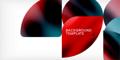 Aufkleber - Color geometric shapes background shadow circles