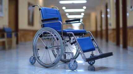 Wall Mural - Wheelchair in a Hospital Hallway