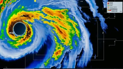 hurricane's eye: satellite view of a powerful cyclone