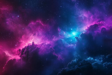 Wall Mural - acolorful space galaxy, cloud nebula, starry night cosmos, and supernova background in the field of 