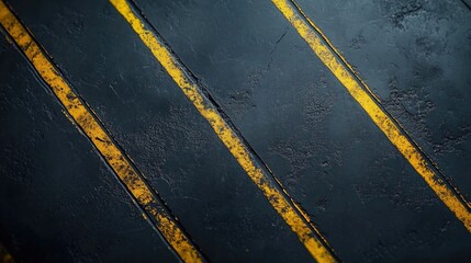 Yellow line on black surface