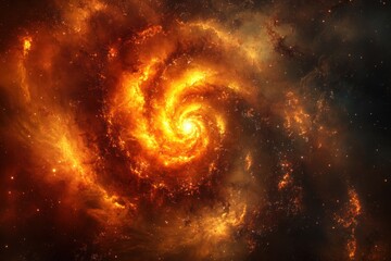 Wall Mural - fiery cosmic swirl in the depths of space