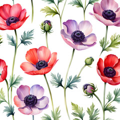 Wall Mural - seamless pattern with poppies