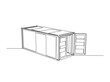 © Line addict - Continuous one line drawing of opened container for cargo shipping. Editable vector.