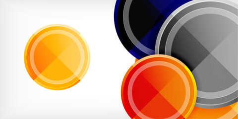 Aufkleber - Minimal geometric abstract background. Circle triangle design
