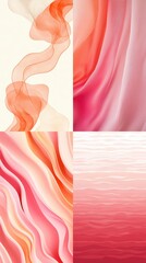 Poster - Abstract Pink and Orange Waves.