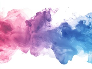 Poster - Abstract Ink Swirls in Pink and Blue.