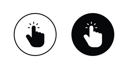 Poster - pointing hand clicks icon. Hand cursor click icon