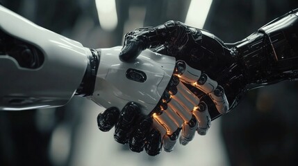 Poster - Two robotic hands shaking hands