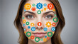 © Andrii Gatchenko - Face layered with startup icons and gears representing entrepreneurship
