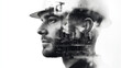 © pinyapat - An artistic double exposure image of a construction worker surrounded by building structures